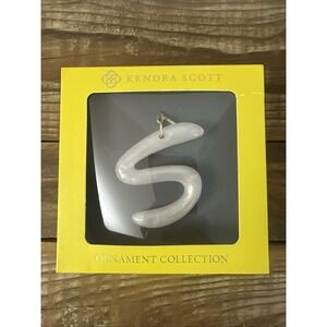Kendra Scott Ornament Collection "S" Pearlescent Ivory Resin Christmas Holiday